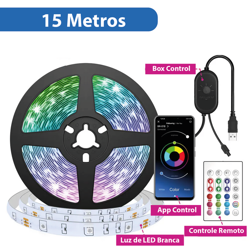 Fita de LED Colors RGB 1M-15M TV LED 22"- 85" USB MUSIC