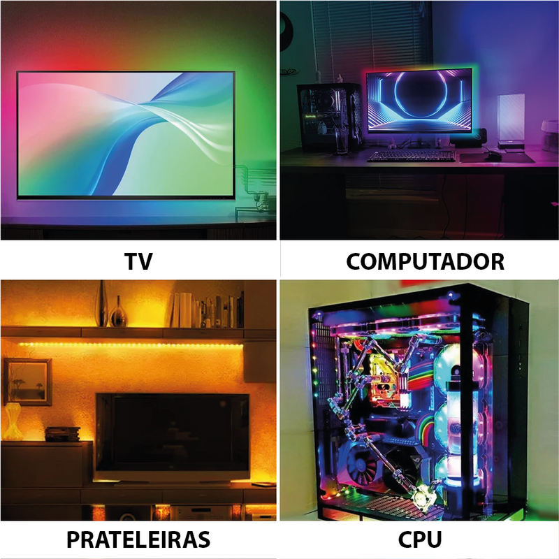 Fita de LED Colors RGB 1M-15M TV LED 22"- 85" USB MUSIC